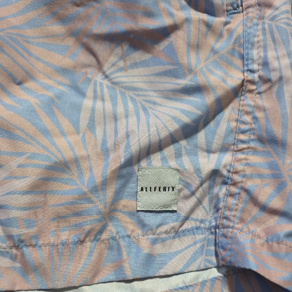 Men's Pastel Blue & Pink Tropical Swim Trunks - Picture 5 of 5